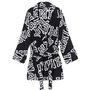 VS PINK Black & White Short Robe